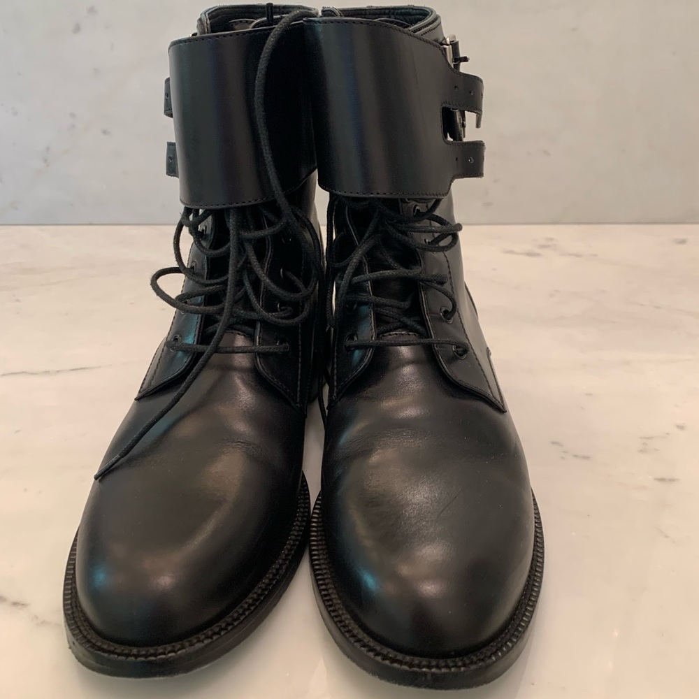 Saint Laurent black leather boots